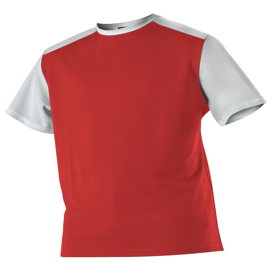 Alleson Athletic Men's Mock mesh Baseball Jersey, XX-Large, Scarlet/White