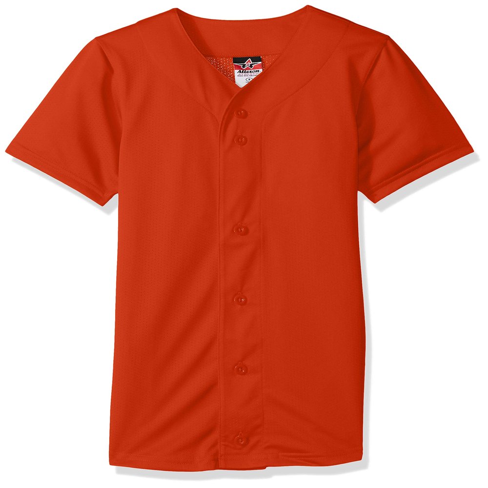 Alleson Athletic Men's Baseball Jersey, Orange, Large