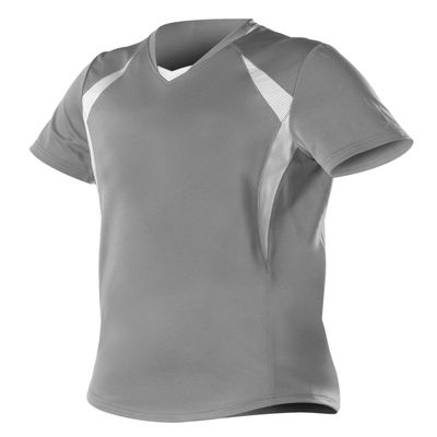 Alleson Athletic Girls Plaited Knit Fast Pitch Softball Jersey, Grey/White, Large
