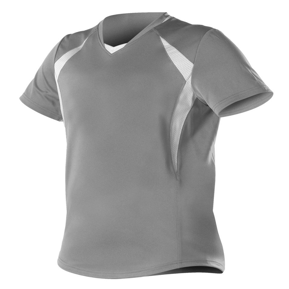 Alleson Athletic Girls Plaited Knit Fast Pitch Softball Jersey, Grey/White, Large