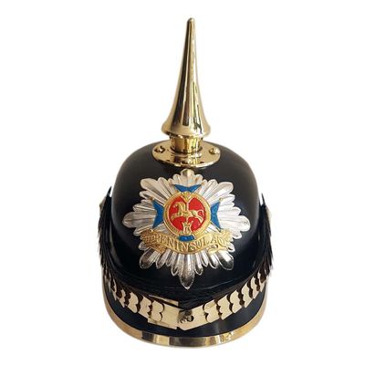 SHREYAS Prussian Pickelhaube Leather & Brass Military Spike Helmet German Leather Helmet
