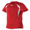 Alleson Ahtletic Girls Plaited Knit Fast pitch Softball Jersey, Scarlet/White, Large view 1