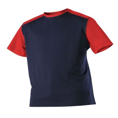 Alleson Athletic Boys Youth Mock Mesh Baseball Jersey, Navy/Scarlet, Small