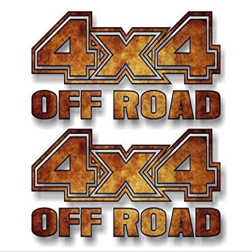2-4x4 Offroad 'Vintage Print' Design13 Decals Truck Box Vinyl Stickers (2 Decal Set - Vintage)