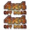 2-4x4 Offroad 'Vintage Print' Design13 Decals Truck Box Vinyl Stickers (2 Decal Set - Vintage)
