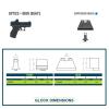 Night Fision Suppressor Height Night Sight Set Designed for Glk 17/19/34, White Front Right, White Rear Rings view 4