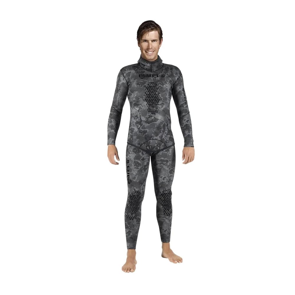 MARES Men's 422040 Explorer Camo Black 30 Neoprene Freediving Spearfishing Wetsuit Jacket | Non-Slip Chest Pad | Water Sports, XX-Large