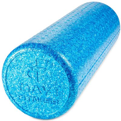 Day 1 Fitness High Density Muscle Foam Rollers - Sports Massage Rollers for Stretching, Physical Therapy, Deep Tissue, Myofascial Release - Ideal for Exercise and Pain Relief  Solid Blue, 18