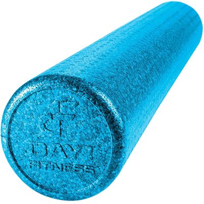 Day 1 Fitness High Density Muscle Foam Rollers - Sports Massage Rollers for Stretching, Physical Therapy, Deep Tissue, Myofascial Release - Ideal for Exercise and Pain Relief  Solid Blue, 24