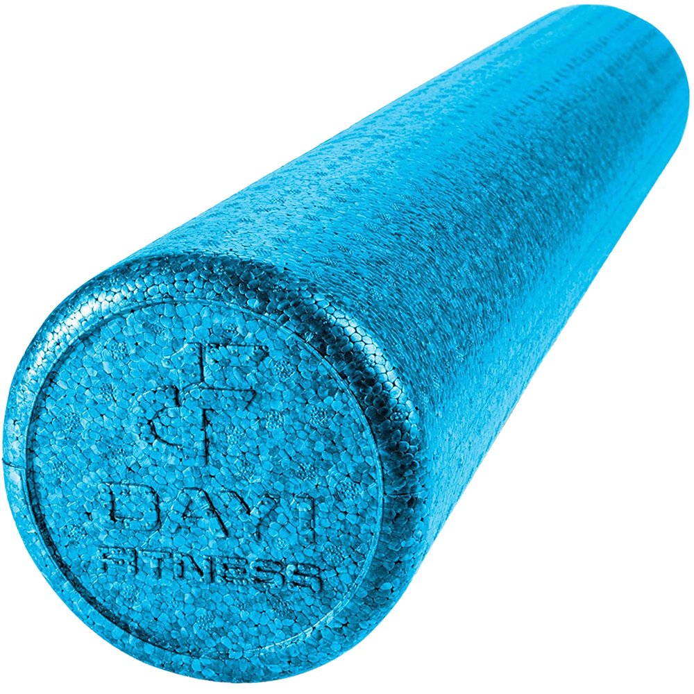 Day 1 Fitness High Density Muscle Foam Rollers - Sports Massage Rollers for Stretching, Physical Therapy, Deep Tissue, Myofascial Release - Ideal for Exercise and Pain Relief  Solid Blue, 24