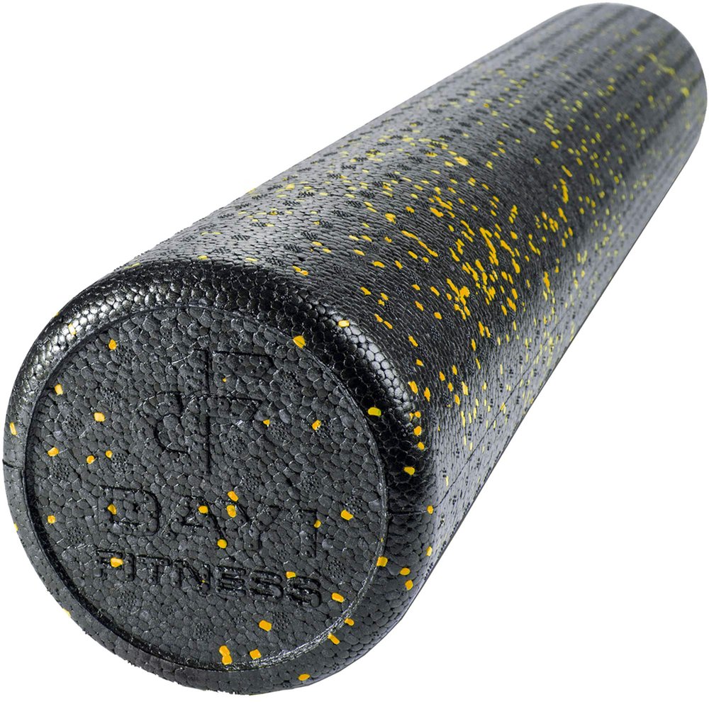 Day 1 Fitness High Density Muscle Foam Rollers - Sports Massage Rollers for Stretching, Physical Therapy, Deep Tissue, Myofascial Release - Ideal for Exercise and Pain Relief - Speckled Yellow, 36