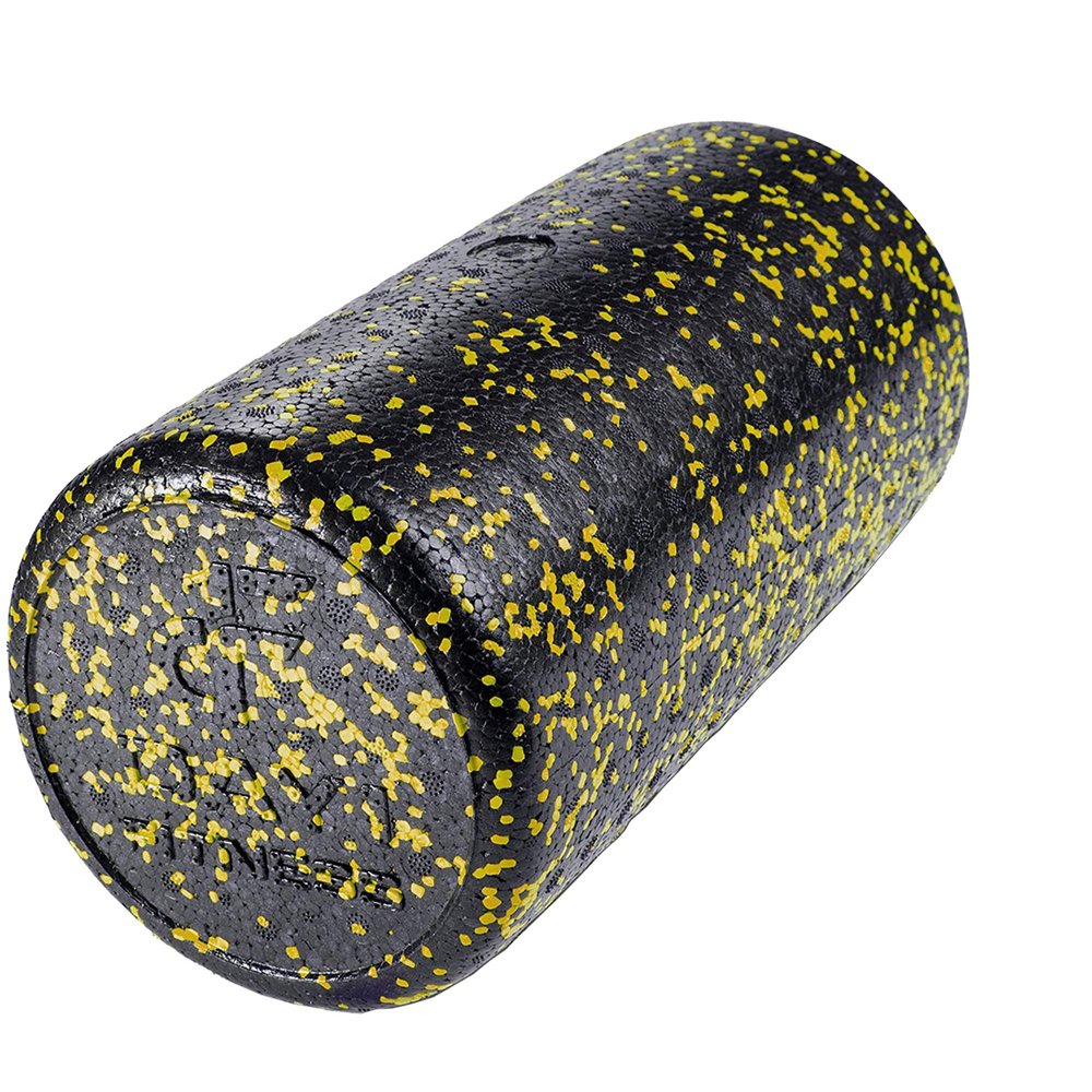 Day 1 Fitness High Density Muscle Foam Rollers - Sports Massage Rollers for Stretching, Physical Therapy, Deep Tissue, Myofascial Release - Ideal for Exercise and Pain Relief - Speckled Yellow, 12