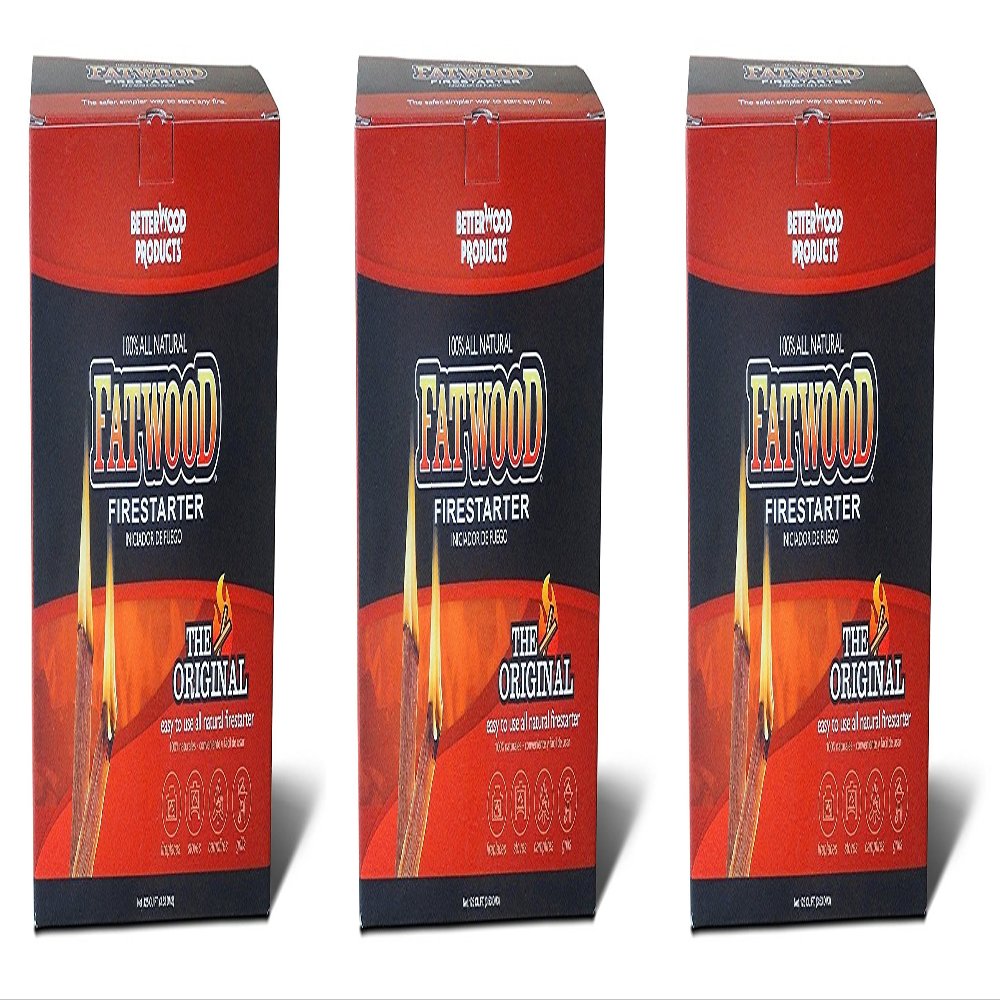 Better Wood Products Fatwood Firestarter Box, 5-Pounds (3 PACK)