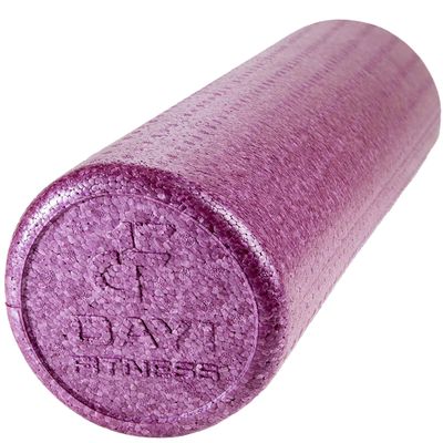 Day 1 Fitness High Density Muscle Foam Rollers - Sports Massage Rollers for Stretching, Physical Therapy, Deep Tissue, Myofascial Release - Ideal for Exercise and Pain Relief  Solid Purple, 18