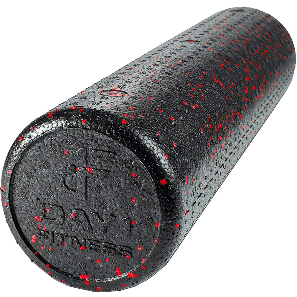 Day 1 Fitness High Density Muscle Foam Rollers - Sports Massage Rollers for Stretching, Physical Therapy, Deep Tissue, Myofascial Release - Ideal for Exercise and Pain Relief - Speckled Red, 24