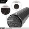 High Density Muscle Foam Rollers by Day 1 Fitness - Sports Massage Rollers for Stretching, Physical Therapy, Deep Tissue, Myofascial Release - Ideal for Exercise and Pain Relief - Solid Black, 24" view 4