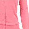 YEMAK Women's Knit Cardigan Sweater  3/4 Sleeve Crewneck Basic Classic Casual Button Down Soft Lightweight Knitted Top CO079-PNK-2X Pink view 4