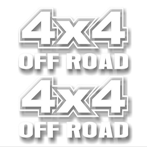 2-4x4 Offroad Solid White Vinyl 13" Decals Truck Box Stickers (2 Decals - Solid White)