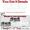 2-4x4 Offroad Solid White Vinyl 13" Decals Truck Box Stickers (2 Decals - Solid White) view 2
