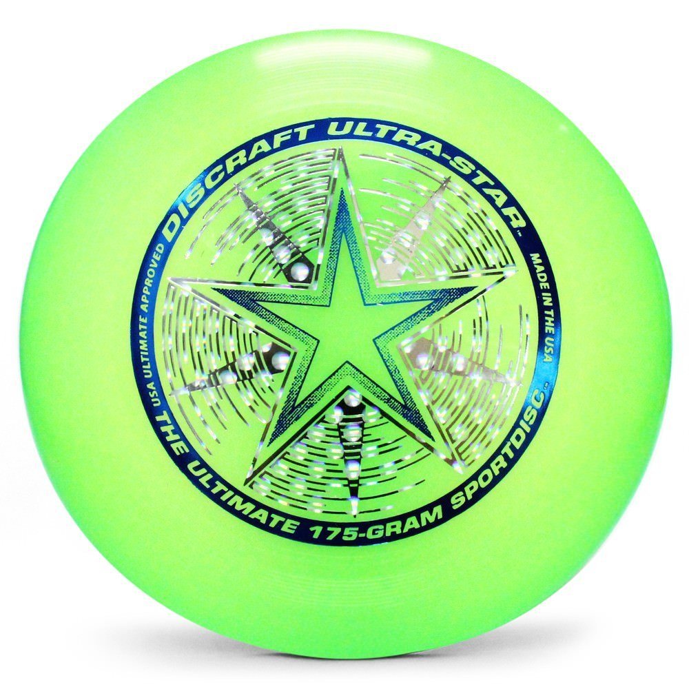 Discraft Ultra-Star 175g Ultimate Disc + Free Mini Frisbee + Ultimate Disc Sticker (USA Ultimate Approved) - Green
