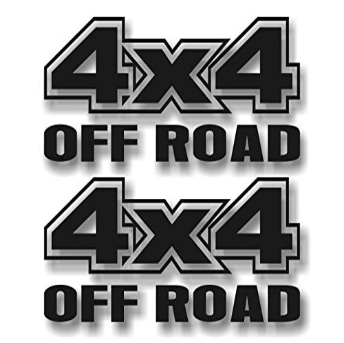 2-4x4 Offroad 'Matte Black' Vinyl 13" Decals Truck Box Stickers (2 Decal Set - Matte Black)