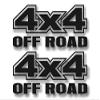 2-4x4 Offroad 'Matte Black' Vinyl 13" Decals Truck Box Stickers (2 Decal Set - Matte Black) view 1