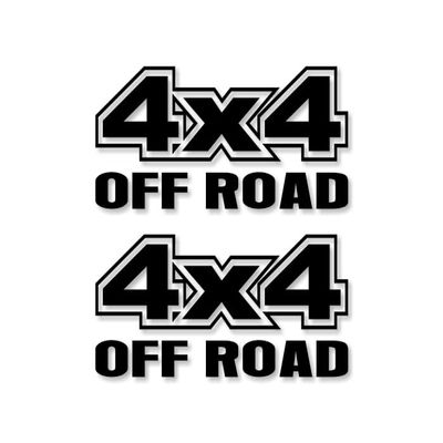 2-4x4 Offroad Vinyl 13" Solid Black Decals 4WD Off Road Truck Box Stickers (2 Decals - Solid Black 13")
