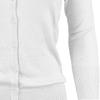 YEMAK Women's Knit Cardigan Sweater  3/4 Sleeve Crewneck Basic Classic Casual Button Down Soft Lightweight Knitted Top CO079-WHT-2X White view 2