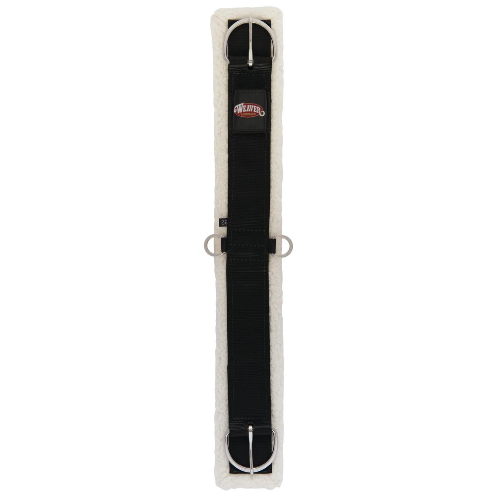 Weaver Leather Merino Wool Lined Straight Cinch, Black, 32 Inch