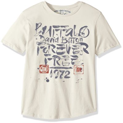 Buffalo by David Bitton Boys' Big Short Sleeve Graphic Tee Shirt, Rinx Pearl, Medium (10/12)