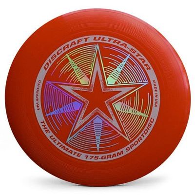 Discraft Ultra-Star 175g Ultimate Disc + Free Mini Frisbee + Ultimate Disc Sticker (USA Ultimate Approved) - Red