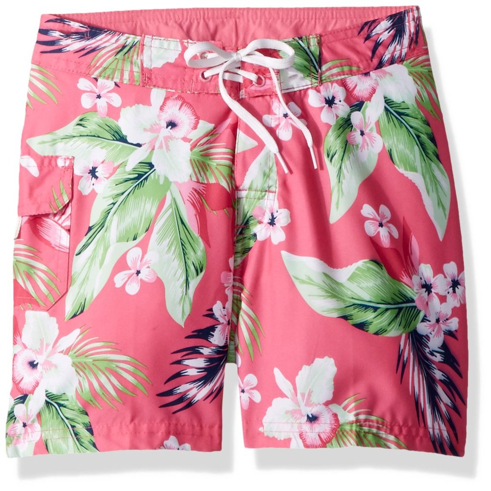 Kanu Surf Little Girls Sassy UPF 50+ Quick Dry Beach Coverup Boardshort, Alania Pink Floral, Small (4)