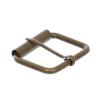 1 1/2" Nickel Plated Single Prong Simple Roller Buckle, Antique Brass view 2