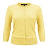 YEMAK Women's Crewneck Button Down Knit Cardigan Sweater Vintage Inspired,Baby Yellow,1X (PLUS) view 1