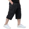 EKLENTSON Cargo Shorts for Men Below Knee Casual Long Shorts for Men Loose Fit Cotton 3/4 Capri Pants with 7 Pockets, Black, 34 view 1