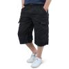 EKLENTSON Cargo Shorts for Men Below Knee Casual Long Shorts for Men Loose Fit Cotton 3/4 Capri Pants with 7 Pockets, Black, 34 view 2