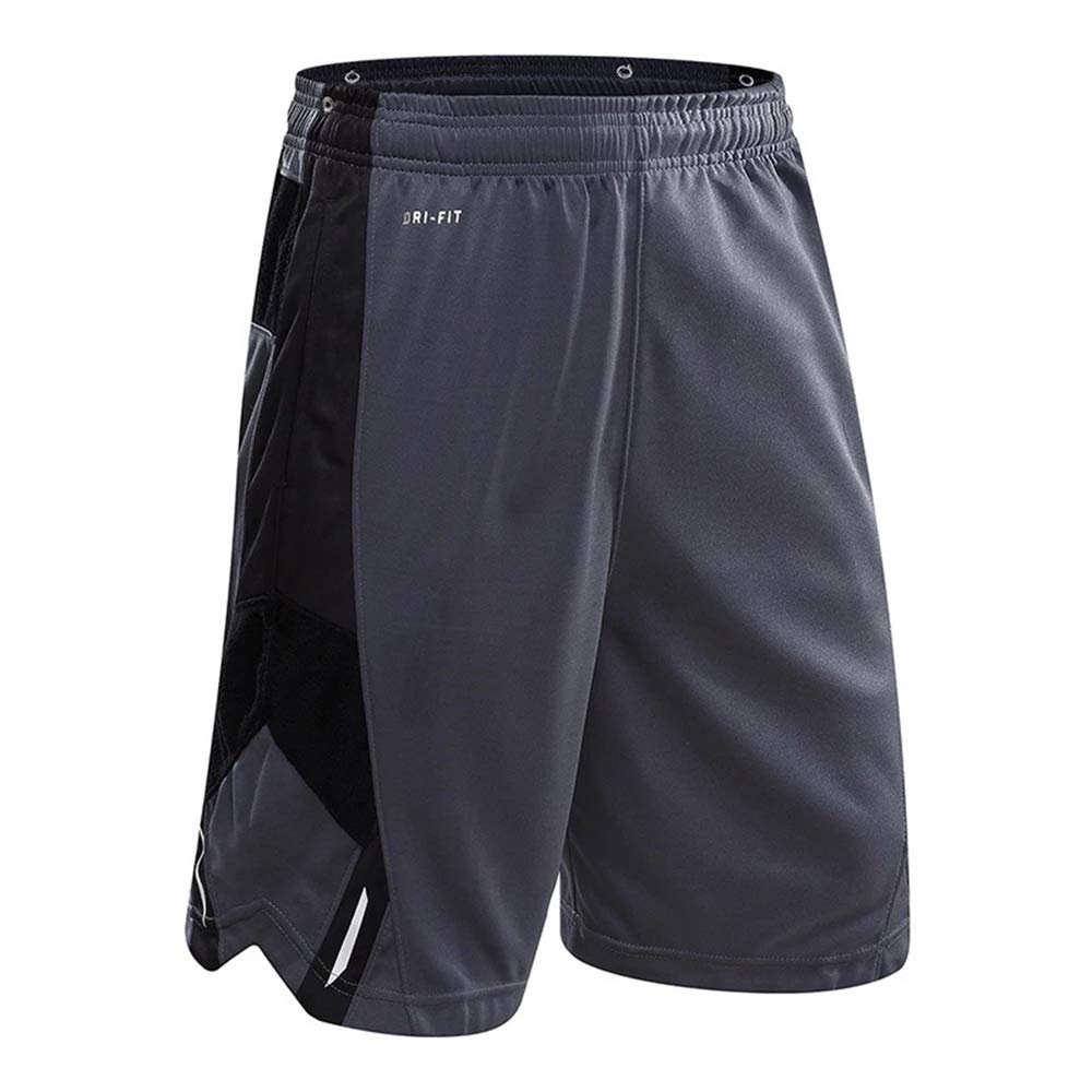 1Bests Mens Athletic Running Quick-Drying Breathable Basketball Loose Shorts with Zip Pockets (4XL, 167-Grey)