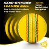 CW Indoor Cricket Ball Club Match Tournament Play Balls Set of 4 Yellow Cricket Ball Indoor Cricket Leather Ball Yellow 2 Piece Hand Stitch Senior Ball Weight 120gram Approx view 2