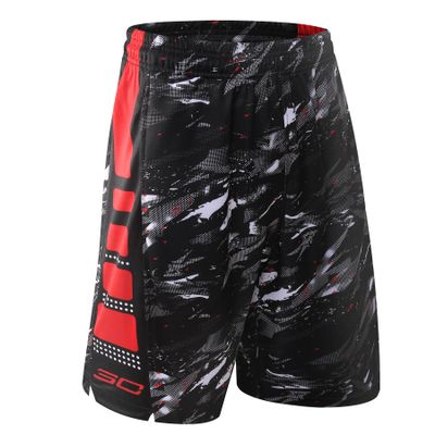 1Bests Mens Athletic Running Quick-Drying Breathable Basketball Loose Shorts with Zip Pockets (XL, 6020-Red)