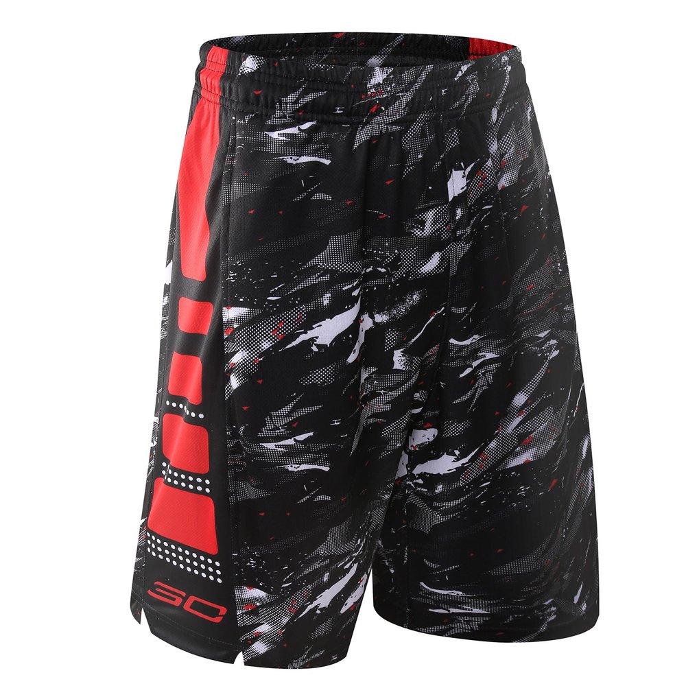 1Bests Mens Athletic Running Quick-Drying Breathable Basketball Loose Shorts with Zip Pockets (XL, 6020-Red)