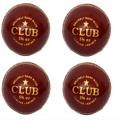 CW Club Red Cricket Ball Youth & Boys Pack of 4 Hand Stitch Leather 2 PCE Ball