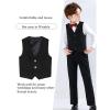 Fankeshi Boy's 4 Button Formal Suit Vest Black 3T view 2