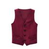 Fankeshi Boy's 4 Button Formal Suit Vest Red 3 view 1