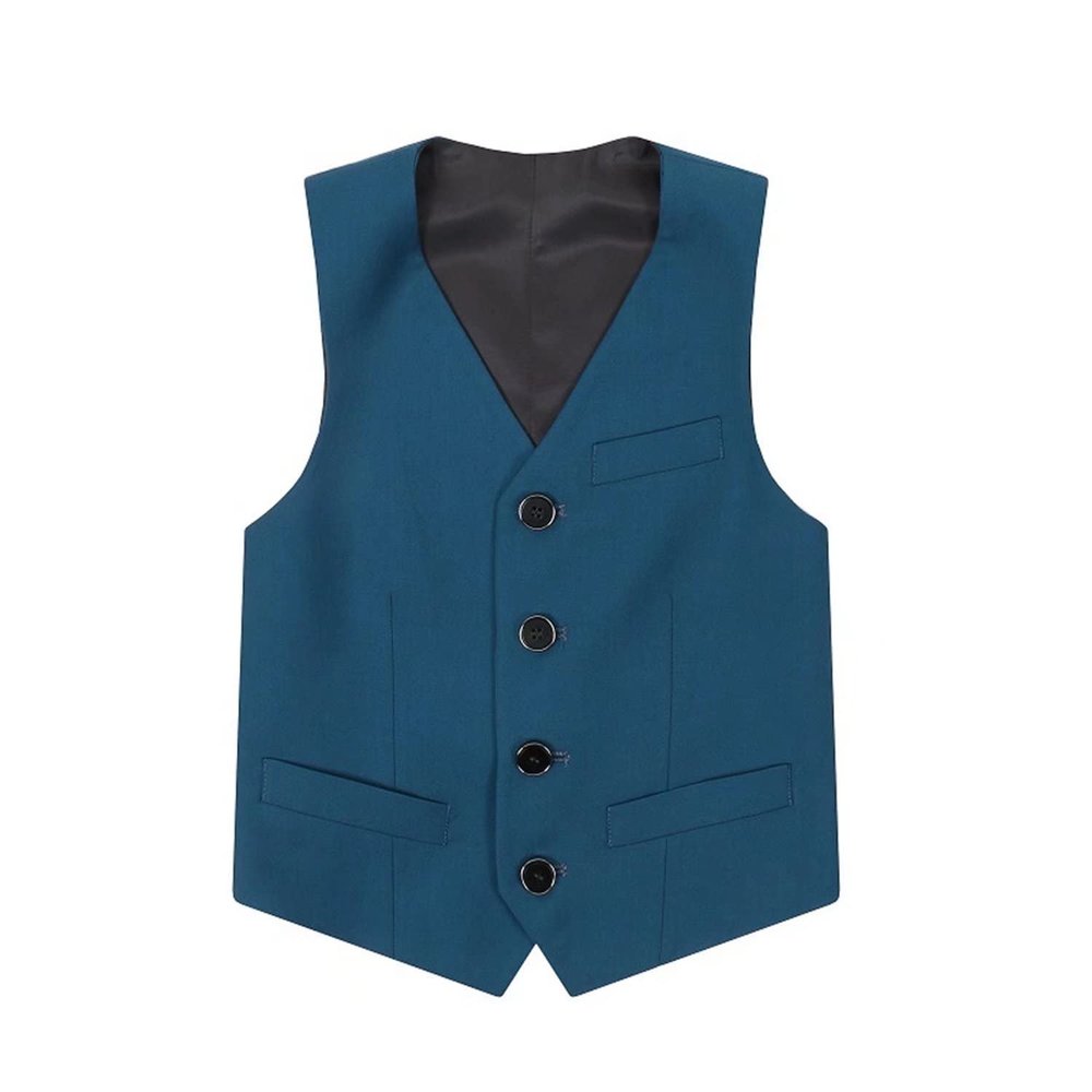 Fankeshi Boy's 4 Button Formal Suit Vest Teal 6