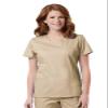 Maevn Women's Blossom Signature Ladies Mesh Pocket Mock Wrap Top(Khakhi, XX-Large) view 1