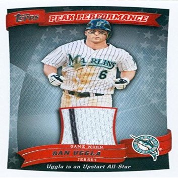 Autograph Warehouse 343440 Dan Uggla Player Worn Jersey Patch Baseball Card - Florida Marlins 2010 Topps Peak Performance No. PPR-DU