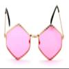 V.W.E. Metal Frame Slim Temple Color Lens Hexagon Sunglasses Rock and Roll (Pink) view 2