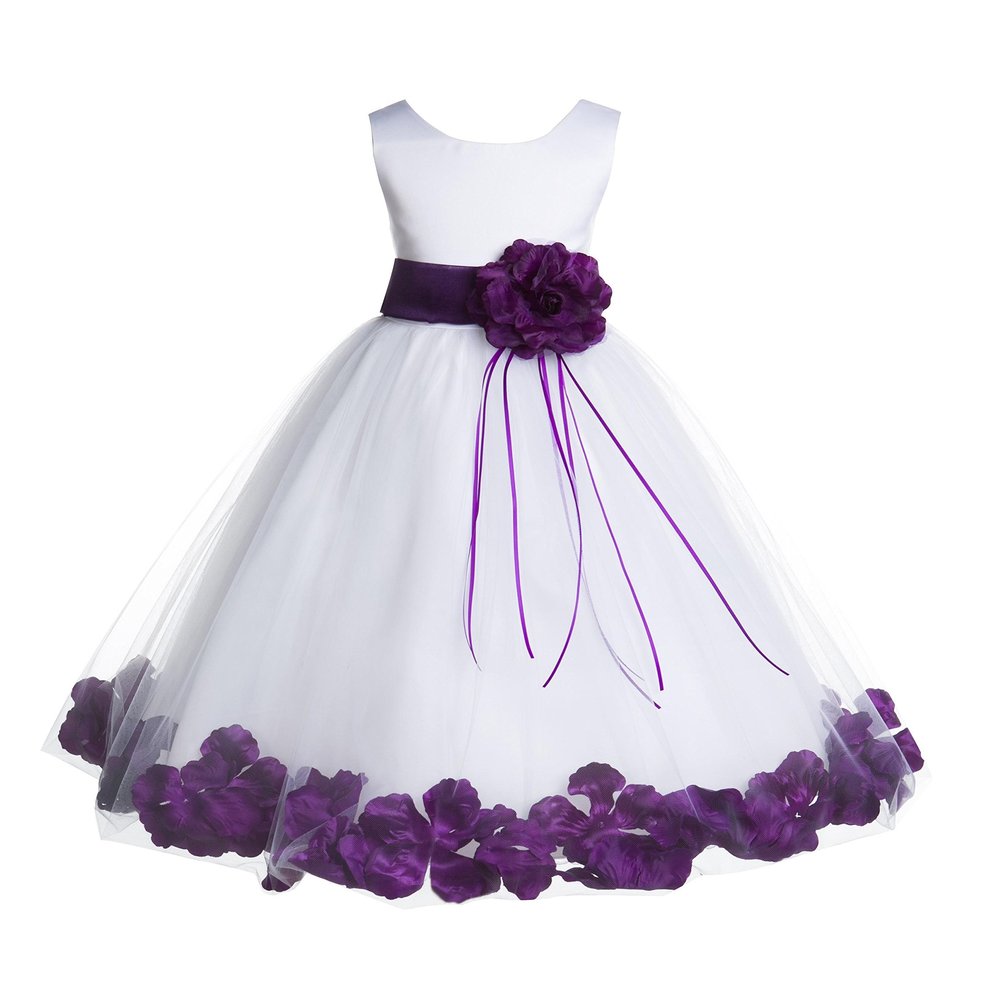ekidsbridal Rose Petals White Flower Girl Dresses Pageant Dress Baptism Dress 007ss 10