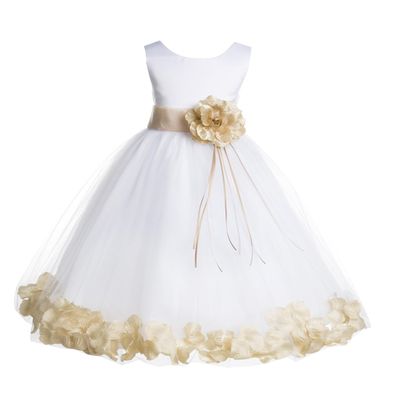 ekidsbridal Rose Petals White Flower Girl Dresses Pageant Dress Baptism Dress 007ss 6