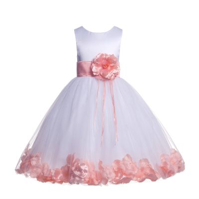 ekidsbridal Rose Petals White Flower Girl Dresses Pageant Dress Baptism Dress 007ss 2
